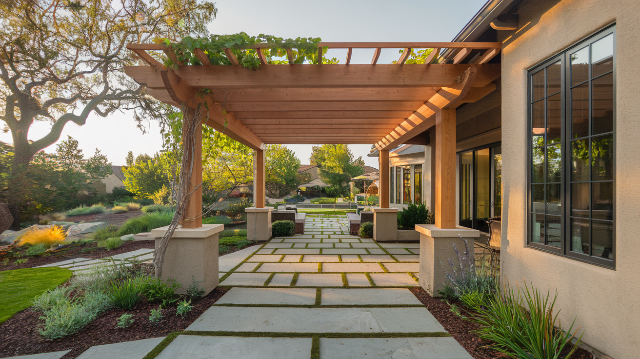 Wood pergola installation Orange County